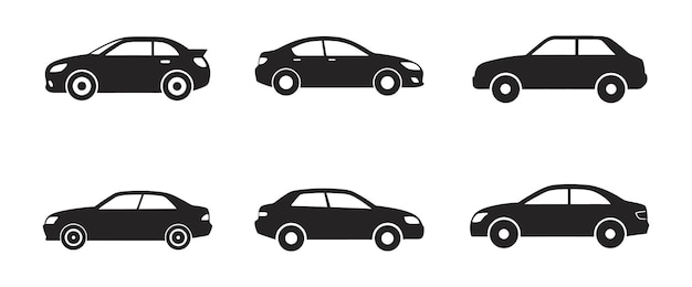 Ilustración vectorial del conjunto de iconos de automóviles