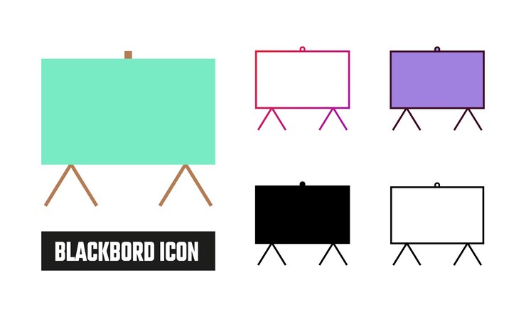 Ilustración vectorial del conjunto de iconos de Blackboard