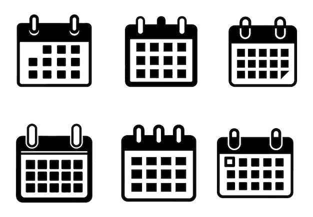 Ilustración vectorial del conjunto de iconos del calendario