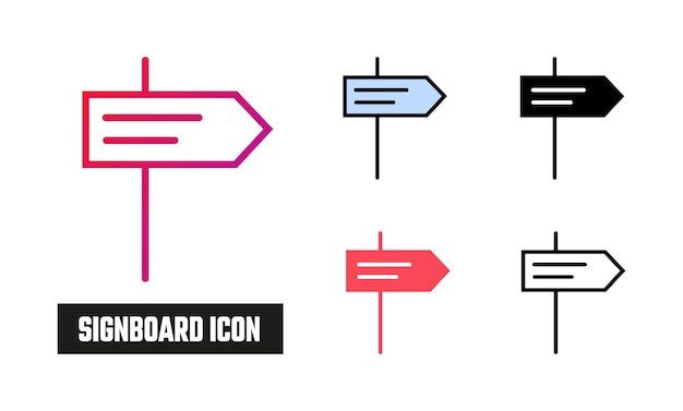 Ilustración vectorial del conjunto de iconos de carteles