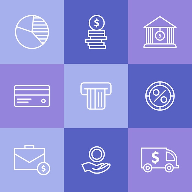 Ilustración vectorial del conjunto de iconos comerciales