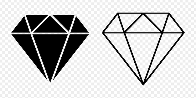 Ilustración vectorial del conjunto de iconos de diamantes aislados en un fondo transparente