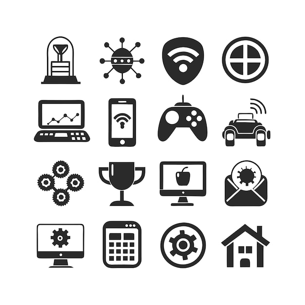 Ilustración vectorial de conjunto de iconos para documentos, sitios web y aplicaciones móviles