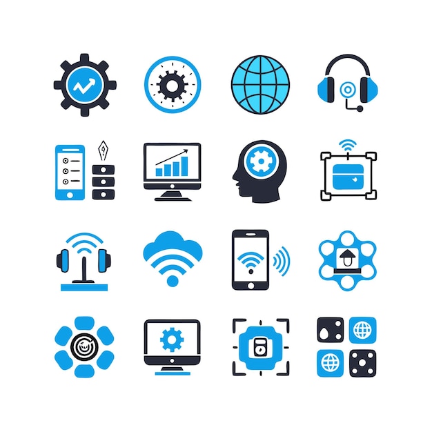 Ilustración vectorial de conjunto de iconos para documentos, sitios web y aplicaciones móviles