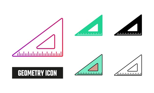 Ilustración vectorial del conjunto de iconos de geometría