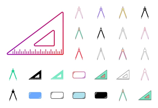 Ilustración vectorial del conjunto de iconos de geometría