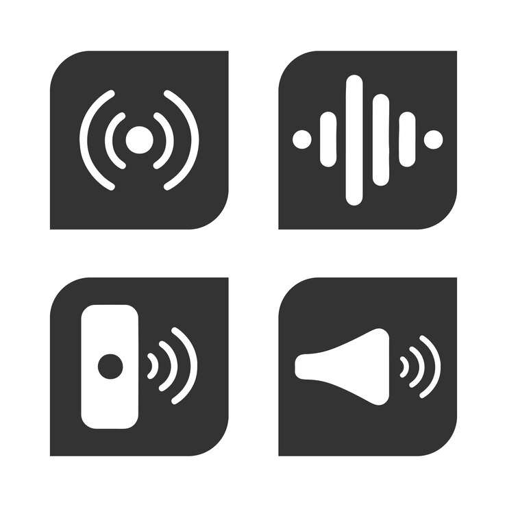 Ilustración vectorial del conjunto de iconos de grabación de música de estudio