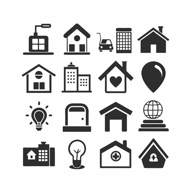 Ilustración vectorial del conjunto de iconos para el hogar y la vida