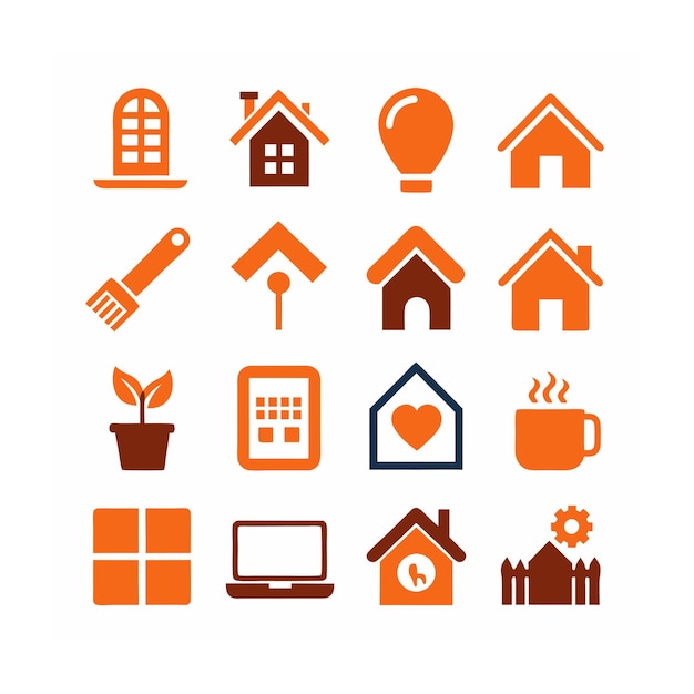 Ilustración vectorial del conjunto de iconos para el hogar y la vida