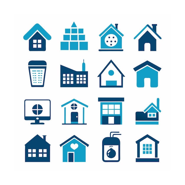 Ilustración vectorial del conjunto de iconos para el hogar y la vida