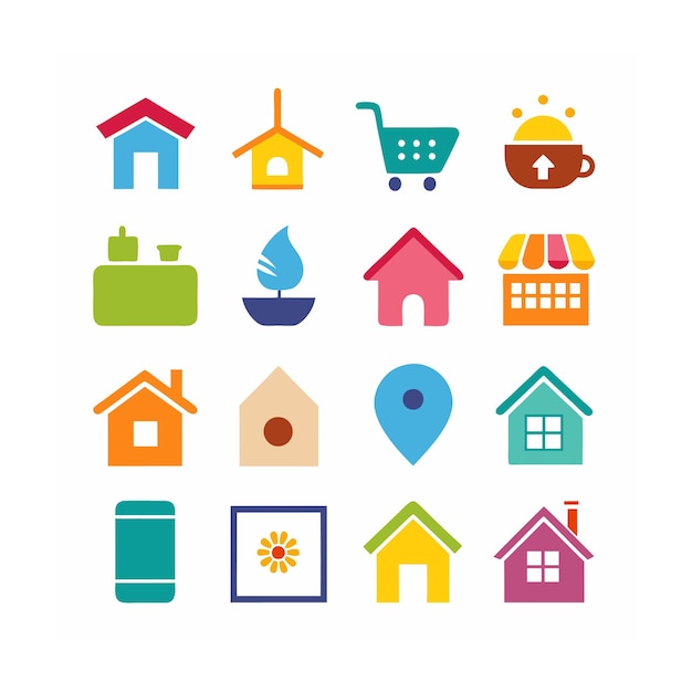 Ilustración vectorial del conjunto de iconos para el hogar y la vida