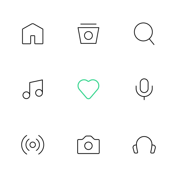 Ilustración vectorial del conjunto de íconos de línea