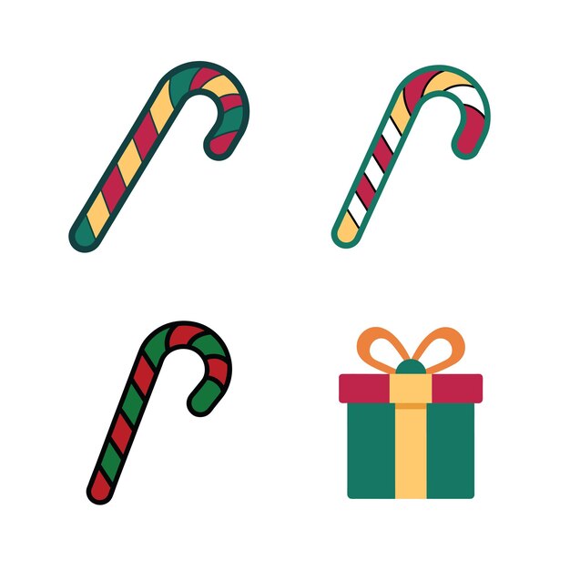 Ilustración vectorial del conjunto de iconos de Navidad de Papá Noel