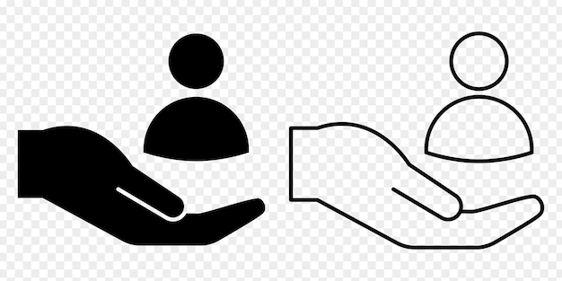 Ilustración vectorial del conjunto de íconos de Perfil en la mano aislados sobre un fondo transparente
