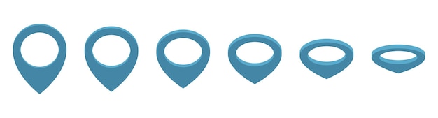 Ilustración vectorial del conjunto de iconos de pin de ubicación del mapa