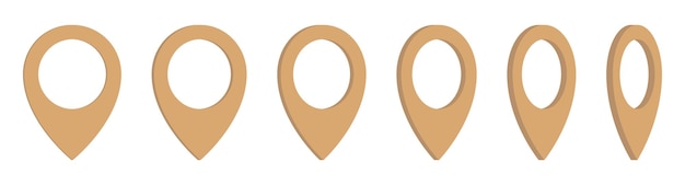 Ilustración vectorial del conjunto de iconos de pin de ubicación del mapa