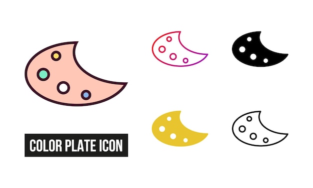 Ilustración vectorial del conjunto de iconos de la placa de color