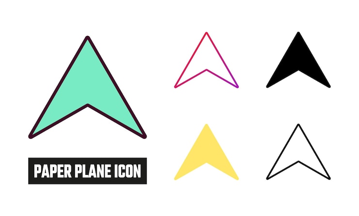 Vector ilustración vectorial del conjunto de iconos del plano de papel