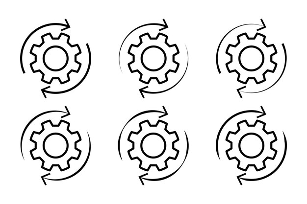 Ilustración vectorial del conjunto de iconos del proceso de flujo de trabajo