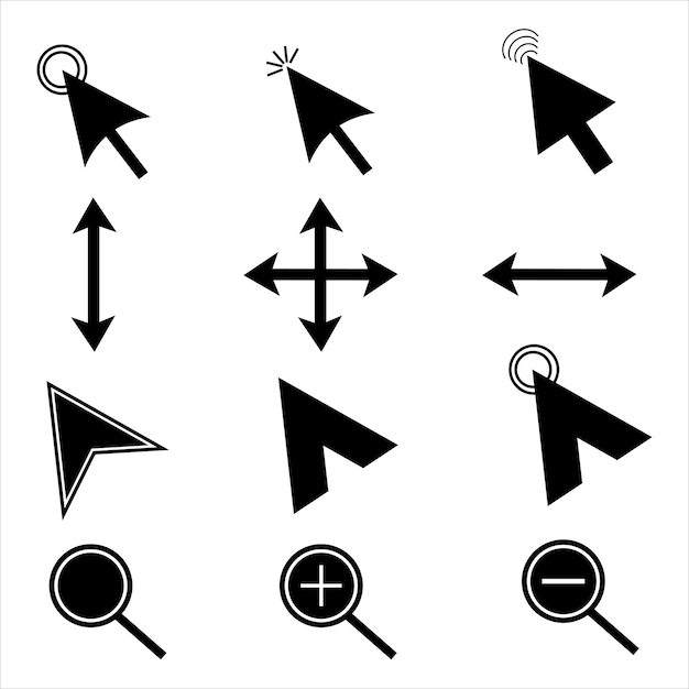 Ilustración vectorial del conjunto de iconos de ratón premium