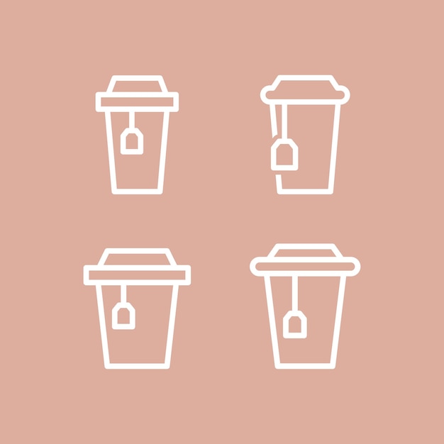 Ilustración vectorial del conjunto de iconos de la taza de té