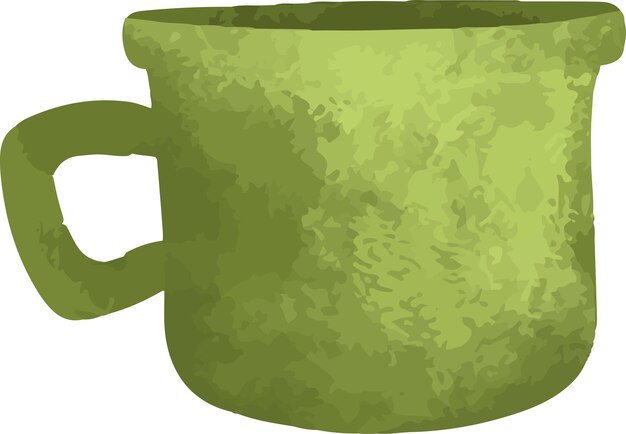 Ilustración vectorial del conjunto de tazas de porcelana simples y coloridas y colección de copas de té en blanco