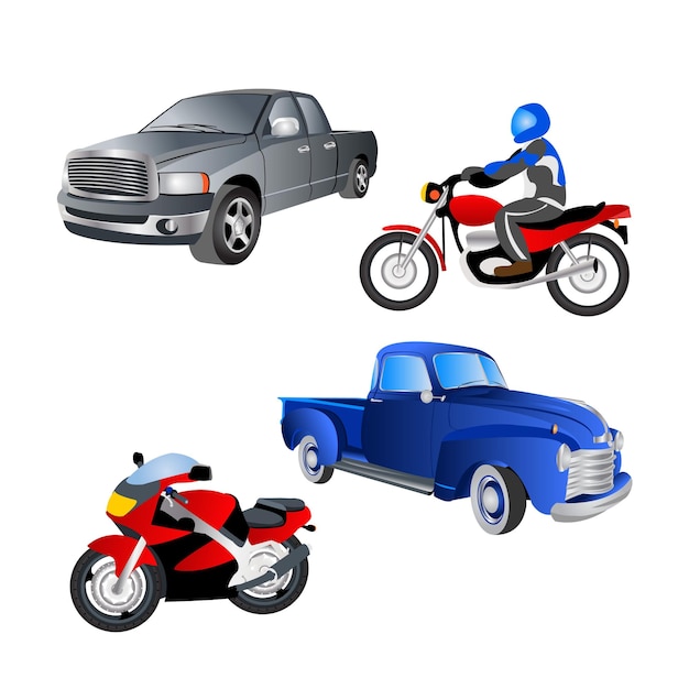 Ilustración vectorial de conjunto de vectores de diseño de transporte
