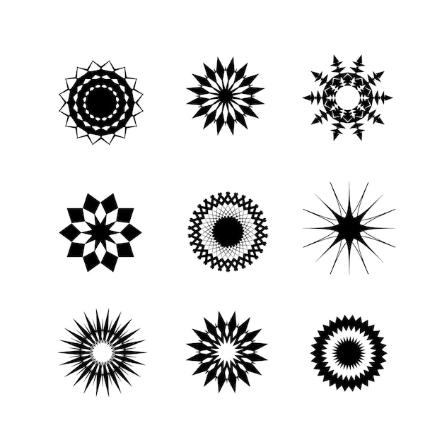 Ilustración vectorial de conjunto de vectores de ornamentación de círculo