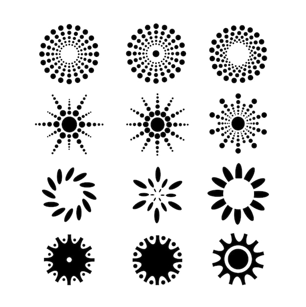 Ilustración vectorial de conjunto de vectores de ornamentación de círculo
