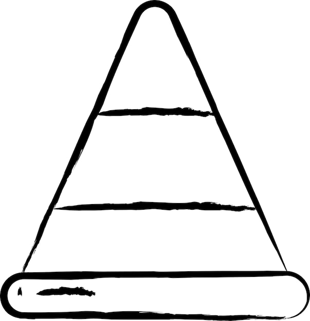 Ilustración vectorial del cono de tráfico dibujada a mano