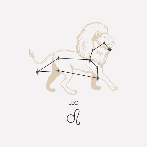 Vector ilustración vectorial de la constelación de leo