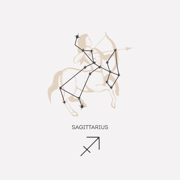 Ilustración vectorial de la constelación del Sagitario