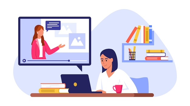 Ilustración vectorial de una consulta con un médico por teléfono Escena de dibujos animados con un médico que realiza un diagnóstico médico en línea y un tipo que no se siente bien aislado sobre un fondo blanco