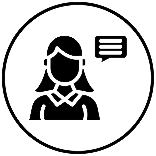 Ilustración vectorial de la consultora femenina