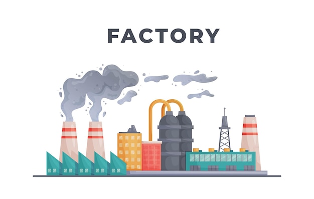 Ilustración vectorial de la contaminación de la naturaleza y la ecología. Problema moderno. Desperdicio químico.