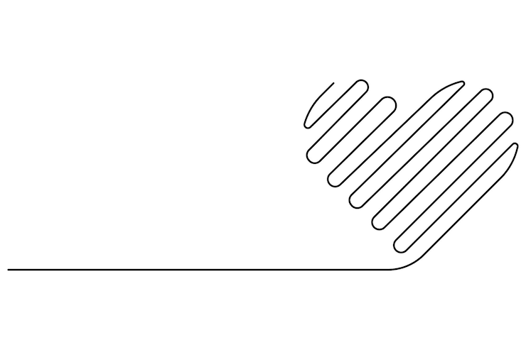 Vector ilustración vectorial continua dibujo artístico de una línea del diseño del corazón del contorno