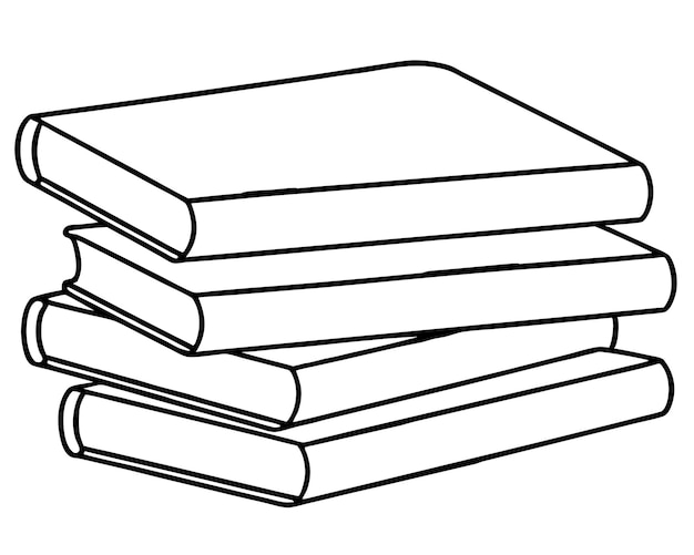 Ilustración vectorial continua de una sola línea de libros