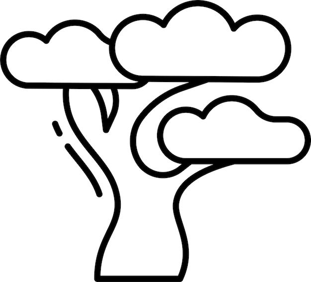 Ilustración vectorial del contorno del árbol de aspen