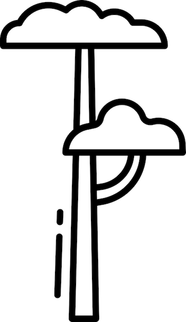 Ilustración vectorial del contorno del árbol de ceniza