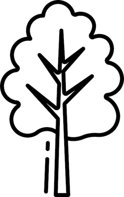 Ilustración vectorial del contorno del árbol