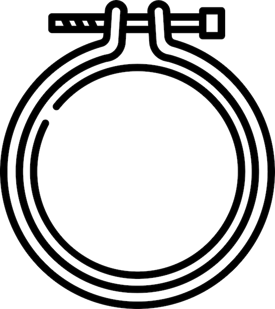 Ilustración vectorial del contorno del aro de bordado