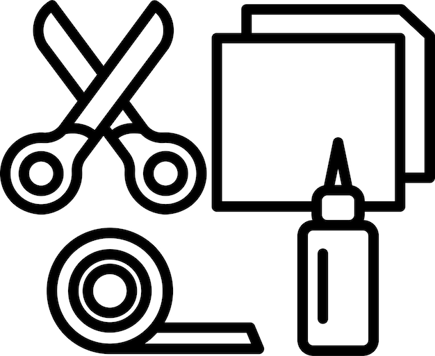 Ilustración vectorial del contorno de arte y artesanía