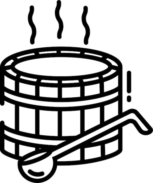 Ilustración vectorial del contorno de la bañera de madera
