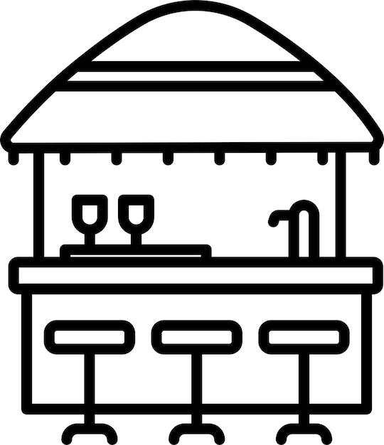 Ilustración vectorial del contorno de la barra de playa