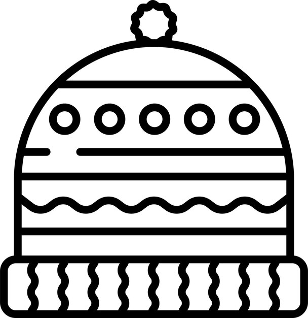 Ilustración vectorial del contorno de Beaniesolid