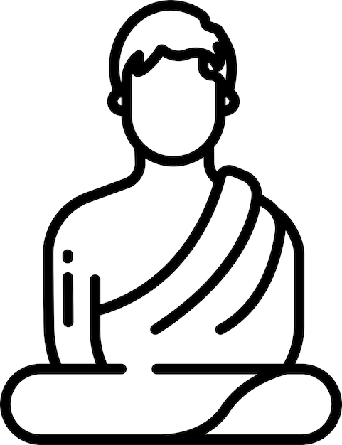 Ilustración vectorial del contorno budista de Monksolid