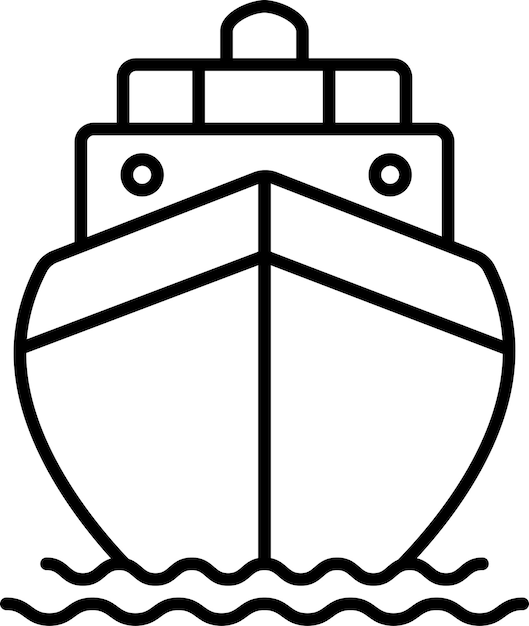 Ilustración vectorial del contorno del buque de carga