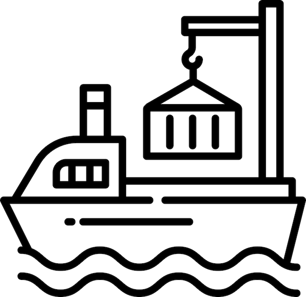 Ilustración vectorial del contorno del buque
