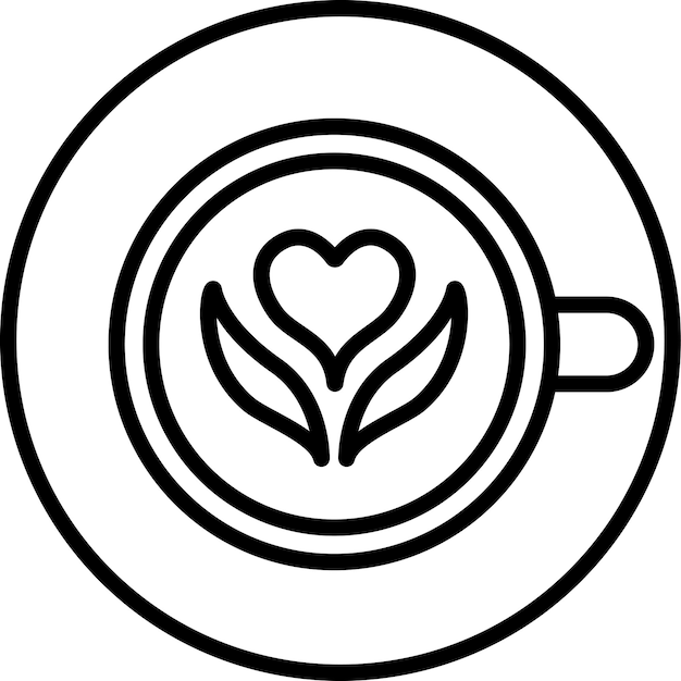 Ilustración vectorial del contorno del café sólido