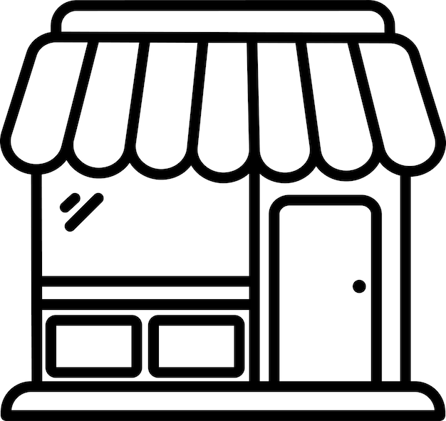 Ilustración vectorial del contorno de la cafetería